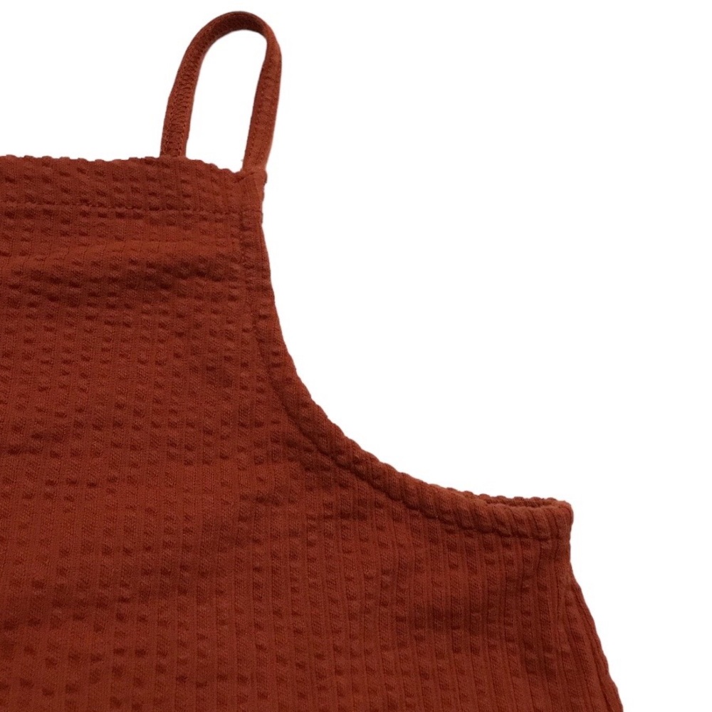 Madewell Seersucker Apron Tank Top Square Neck Crop Boxy Texture 90s Y2K Size XS - Picture 7 of 13